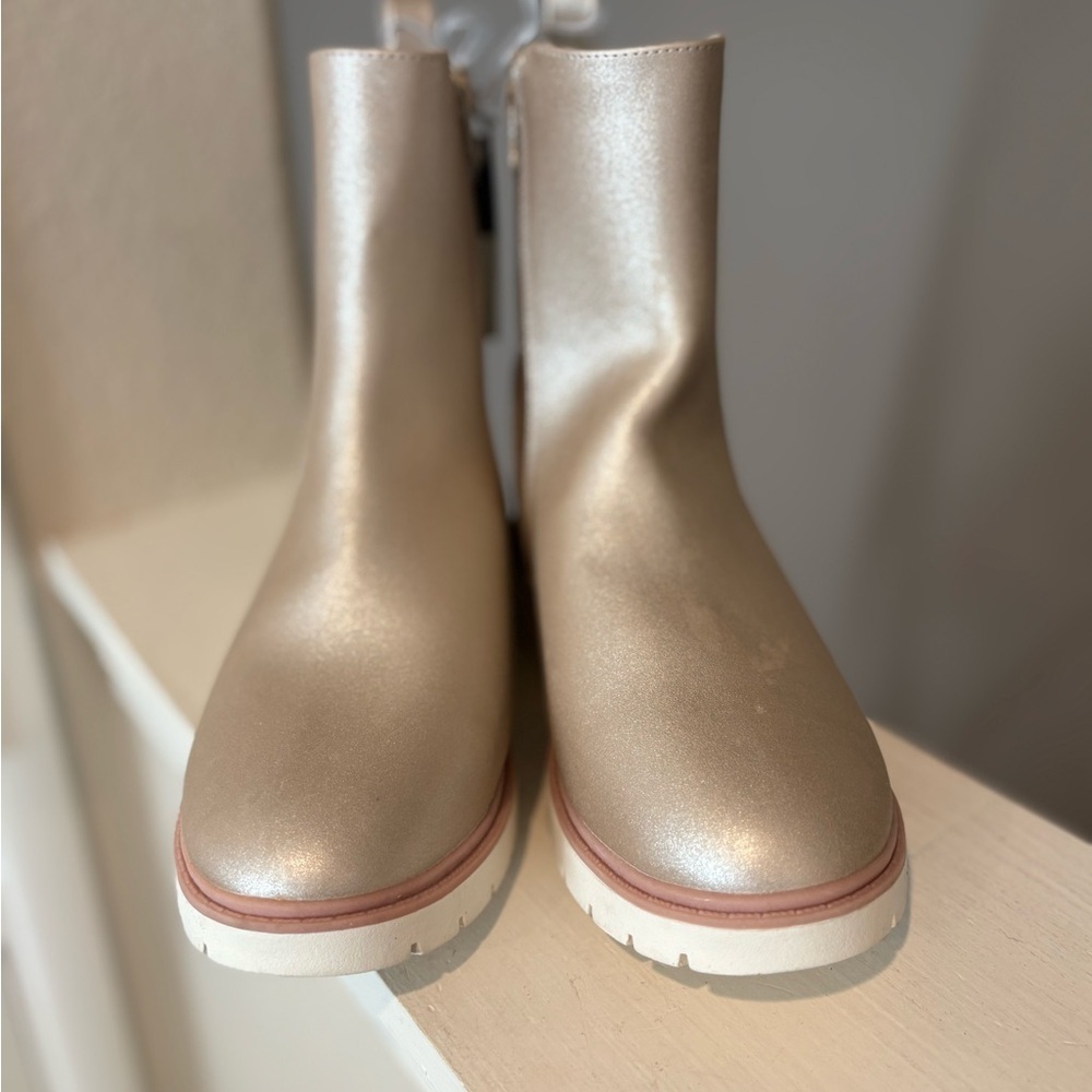 Art Class Kids Girls Laurel Side Zip Wedge Chelsea Boots Gold Youth Size 5Y - Picture 3 of 7